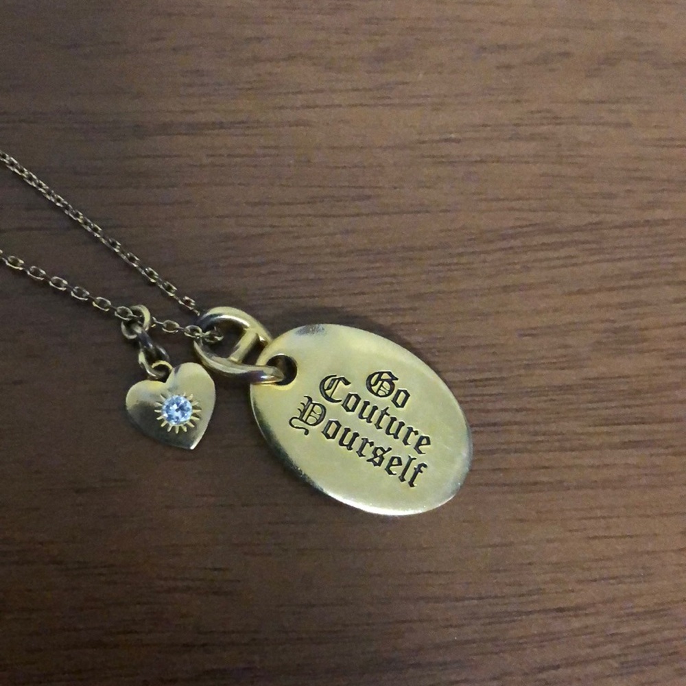 Juicy couture, gold dog tag necklace